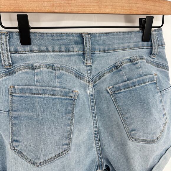 Wax Jean Butt I Love You Lightwash Shorts Size S - Picture 2 of 4